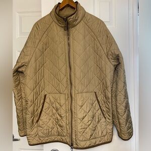 VTG  Men Polo Ralph Lauren Quilted Riding Barn Coat Jacket XL beige Pockets READ